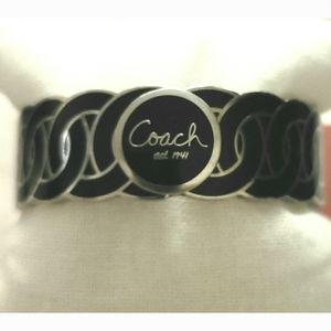 COACH Black/Silver Bangle Bracelet